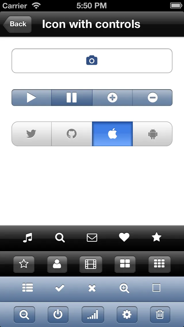 各種コントロールとアイコン