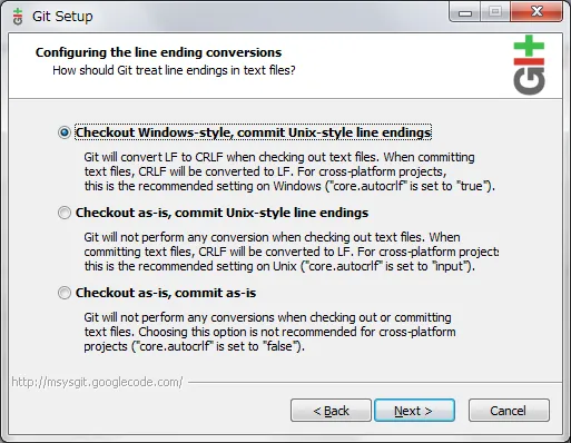 改行コードの設定