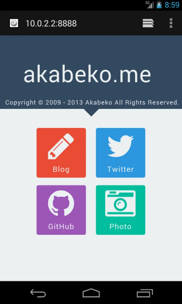 Android ブラウザ上の表示