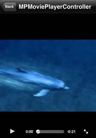 MPMoviePlayerController 通常